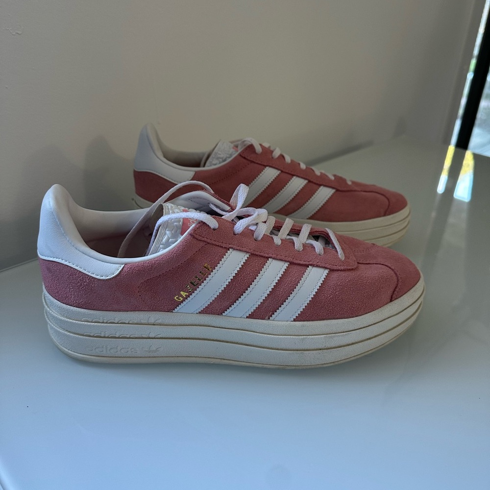 Adidas Gazelle Platform Bold Sneakers- Pink and White W's 11 - Picture 3 of 6